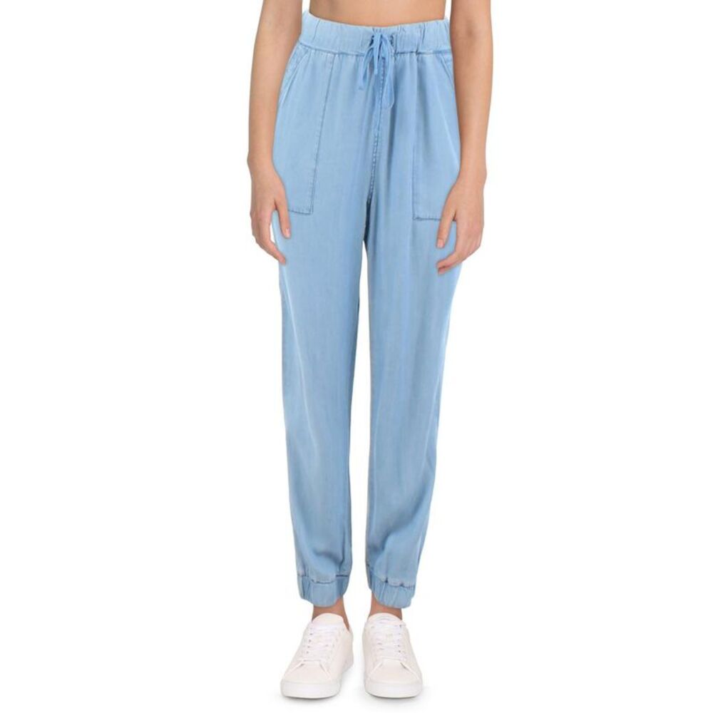 Aqua Womens Blue Tencel Drawstring Ankle Jogger Pants NWOT